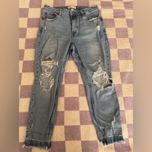 Abercrombie & Fitch The Mom High Rise Blue Jeans